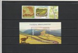 ROMANIA 2016 LP 2115 b LP 2115 a TRANSALPINA CALATORIE PRINTRE NORI SERIE CU VINIETA SI TABS + COLITA DANTELATA MNH NESTAMPILATE, Nestampilat