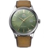 Orient Bambino RA-AC0P01E30B Ceas Automat Bărbați Cadran Verde Curea Maro 42mm