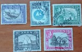 COLONIA BRITANICA:&#039;&#039;ADEN&#039;-(Azi-YEMEN)-&#039;LOT5Timbre difer.&#039;&#039;-stamp&#039;&#039;.-VEZI SCAN, Stampilat