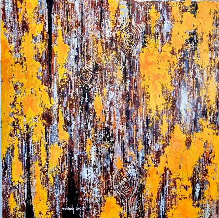 OLD PAINTED WOOD - pictură &icirc;n ulei