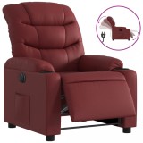 Cumpara ieftin Fotoliu rabatabil electric, rosu vin, piele ecologica
