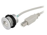 Soclu USB 22mm Har-Port Argintie IP20