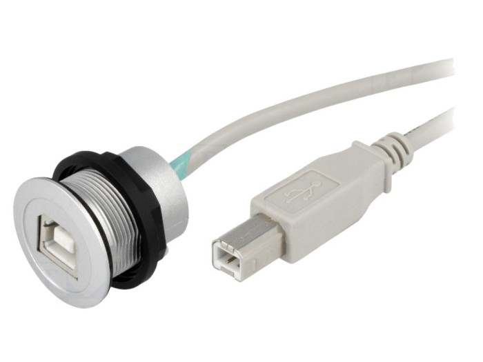 Soclu USB 22mm IP20 argintiu