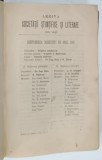 ARHIVA SOCIETATII STIINTIFICE SI LITERARE DIN IASI , ANII 1889 -1890