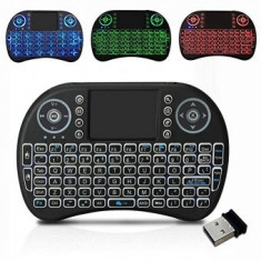 Mini Tastatura wireless 2.4 GHz iluminata RGB, pentru TV Box si Mini PC, Android OS, Smart TV foto