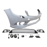Set bara fata MERCEDES C-CLASS (W204), 03.07-03.2011, cu lampi ceata, cu gauri spalator; grunduit, de vopsit; type AMG; cu grile inferioare; cu gauri