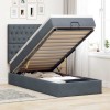 VidaXL Cadru de pat otoman cu saltele Gri &icirc;nchis 90x200cm catifea 3313518