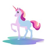 Cumpara ieftin Sticker decorativ, Unicorn, Roz, 63 cm, 8691ST, Oem