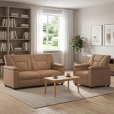 Set de canapea 2 pcs Cappuccino Piele artificiala