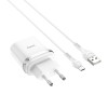 Incarcator retea Hoco C12Q + Cablu date MicroUSB, Alb
