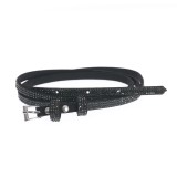 Curea subtire neagra cu strasuri fine