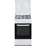 Aragaz Heinner HFSC-SME50WH, 4 arzatoare, Gaz, 50cm, Dispozitiv de siguranta plita si cuptor, 50 cm, Alb