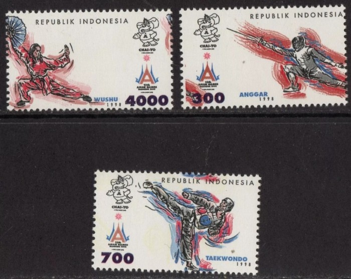Indonesia 1998 - Sport, Asian Games, serie neuzata