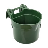 Găleată de hrănire, cu suport pentru suspendare, formă cilindrică, verde &icirc;nchis, 8&nbsp;litri