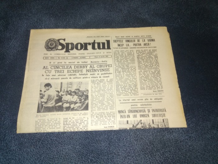ZIARUL SPORTUL 15 APRILIE 1983 ROMANIA ITALIA