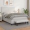 vidaXL Pat box spring cu saltea, alb, 140x190 cm, piele ecologică 3137540