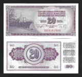 IUGOSLAVIA 20 DINARI / DINARA 1974 UNC , P - 85a.2 ( Nr de serie cu 7 cifre ) , necirculata