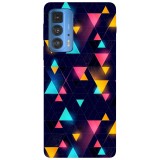 Husa compatibila cu Motorola G20 model Neon triangles, Silicon, TPU, Viceversa, Transparent, Carcasa