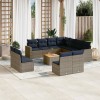 Gossi set mobilier de gradina cu perne, 12 piese, gri, poliratan