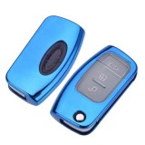 Husa Cheie Auto FORD TPU+PC Albastra Cheie Briceag Ford Focus Fiesta AutoProtect KeyCars
