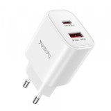 Incarcator Retea Yesido YC02E, 20W, 3A, 1 x USB-A - 1 x USB-C, Alb