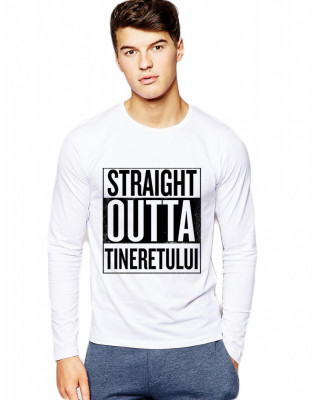 Bluza barbati alba - Straight Outta Tineretului - 2XL foto