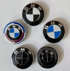 Set BMW 7 buc embleme capota portbagaj volan capace jante Seria E si F