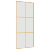 Cumpara ieftin Usa glisanta, auriu, 90x205 cm, sticla ESG mata si aluminiu