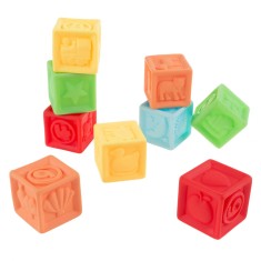 Set 9 Cuburi Siliconate Moi, pentru dentitie sau baita, pentru construit - Krista&reg;