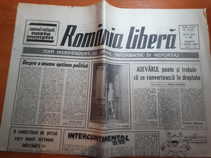 romania libera 7 aprilie 1990-art. tot un ceausescu a ordonat &quot; trageti &quot;