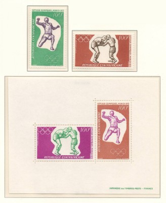 Republica Centrafricana 1972 Mi 265/66 + bl 6 MNH - JO vara, Munchen foto