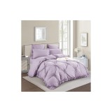 Cumpara ieftin Lenjerie de Pat Finet, Pliuri Brodate cu Elastic, 6piese - SIPRT1-11, Lila