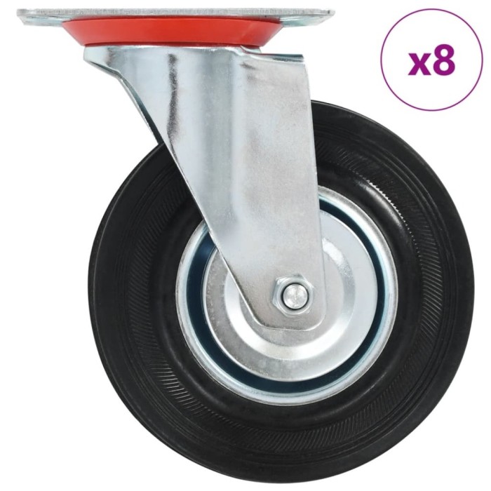 Roti pivotante, 8 buc., 125 mm
