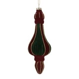 Set 6 globuri sticla catififea rosie verde &Oslash; 6x17 cm