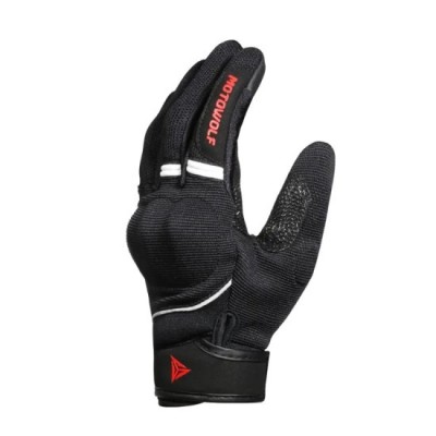 Manusi moto de vara unisex cu protectii moi certificate CE, respirabile, elastice, elemente reflectorizante, Motowolf, Rosu foto