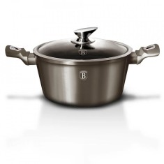 Cratita cu capac + capac plastic 28 CM, 6.1 L Metallic Line Carbon, Berlinger Haus foto