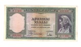 Bancnota Grecia 1000 drachmai/drahme 1 ianuarie 1939, circulata, stare buna