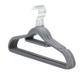 Cumpara ieftin Set 5 Umerase Catifea Antiderapante Gri IdeallStore&reg; cu Carlig Rotativ, 45cm, Umerase Haine, Pantaloni, Accesorii