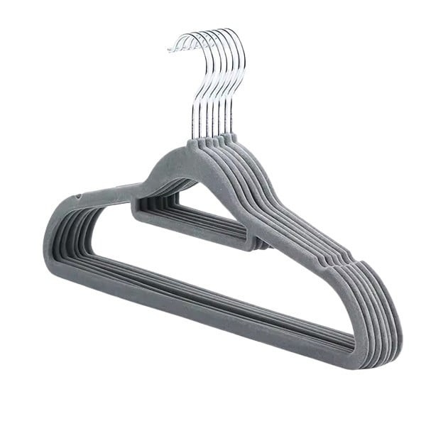 Set 5 umerase pentru haine DEPOX&reg;, Catifea, Antiderapant, Gri