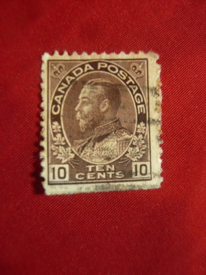 Timbru Canada -1911 - rege George V -10c brun stampilat foto