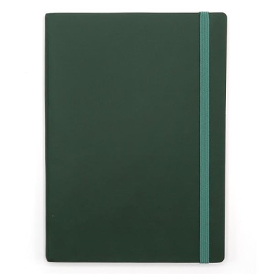 Agenda notes A5 Velvet cu elastic bottle green foto