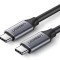 CABLU alimentare si date Ugreen, &quot;US161&quot;, Fast Charging pt. smartphone,USB Type-C la USB Type-C 60W/3A, USB 3.1, 5Gbps,nickel plating, PVC,1.5m,gri &quot;5