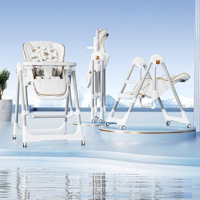 Foldable multifunctional baby dining chair-color: white foto