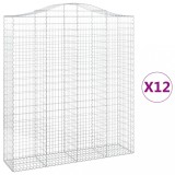 Cumpara ieftin Cosuri gabion arcuite, 12 buc 200x50x220/240cm, fier galvanizat