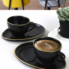 Set cesti de cafea, Keramika, 275KRM1494, Ceramica, Negru