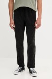 Tommy Jeans pantaloni de catifea cord culoarea negru, drept, DM0DM21997