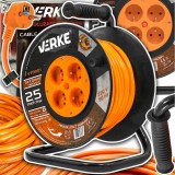 Rola prelungitor cablu cu cadru metalic, 25 metri 3 x 1 mm, Verke