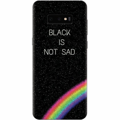 Husa silicon personalizata pentru Samsung Galaxy S10 Lite, Black Is Not Sad foto