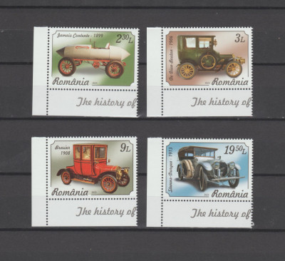 ROMANIA 2023 ISTORIA AUTOMOBILULUI Serie 4 val. LP.2402 MNH** foto