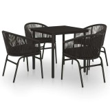 Cumpara ieftin Set de servit masa pentru gradina, 5 piese, negru